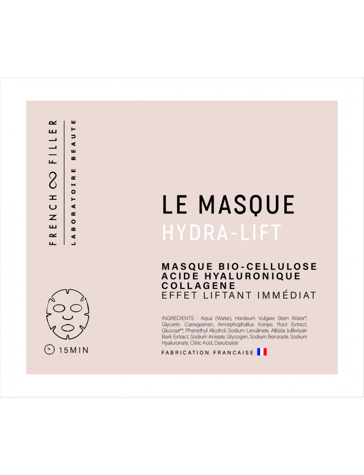 MASQUE HYDRA-LIFT (ACIDE HYALURONIQUE+Collagène) French Filler Beauty MASQUE HYDRA-LIFT (ACIDE HYALURONIQUE+Collagène) French Filler Beauty