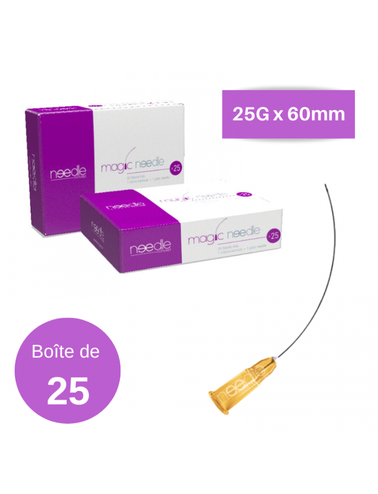 Canules 25G x 60mm Magic Needle