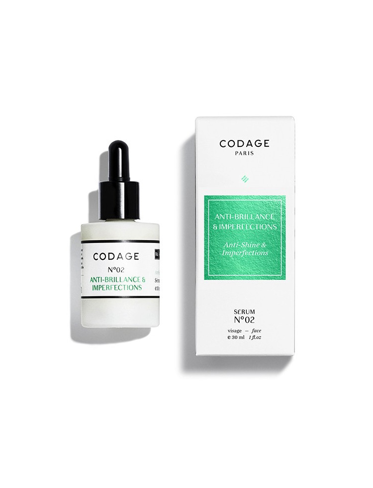 Sérum n°2 ANTI-BRILLANCE & IMPERFECTIONS Codage Sérum n°2 ANTI-BRILLANCE & IMPERFECTIONS Codage